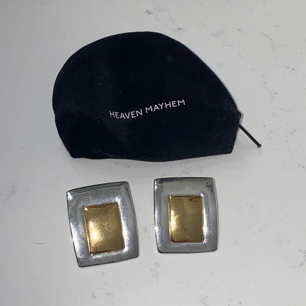 Heaven Mayhem Plate Earrings - Mixed Metal